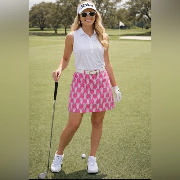 Golftini pink gray animal print zebra mini skirt skort shorts athletic size 10 - Picture 1 of 7